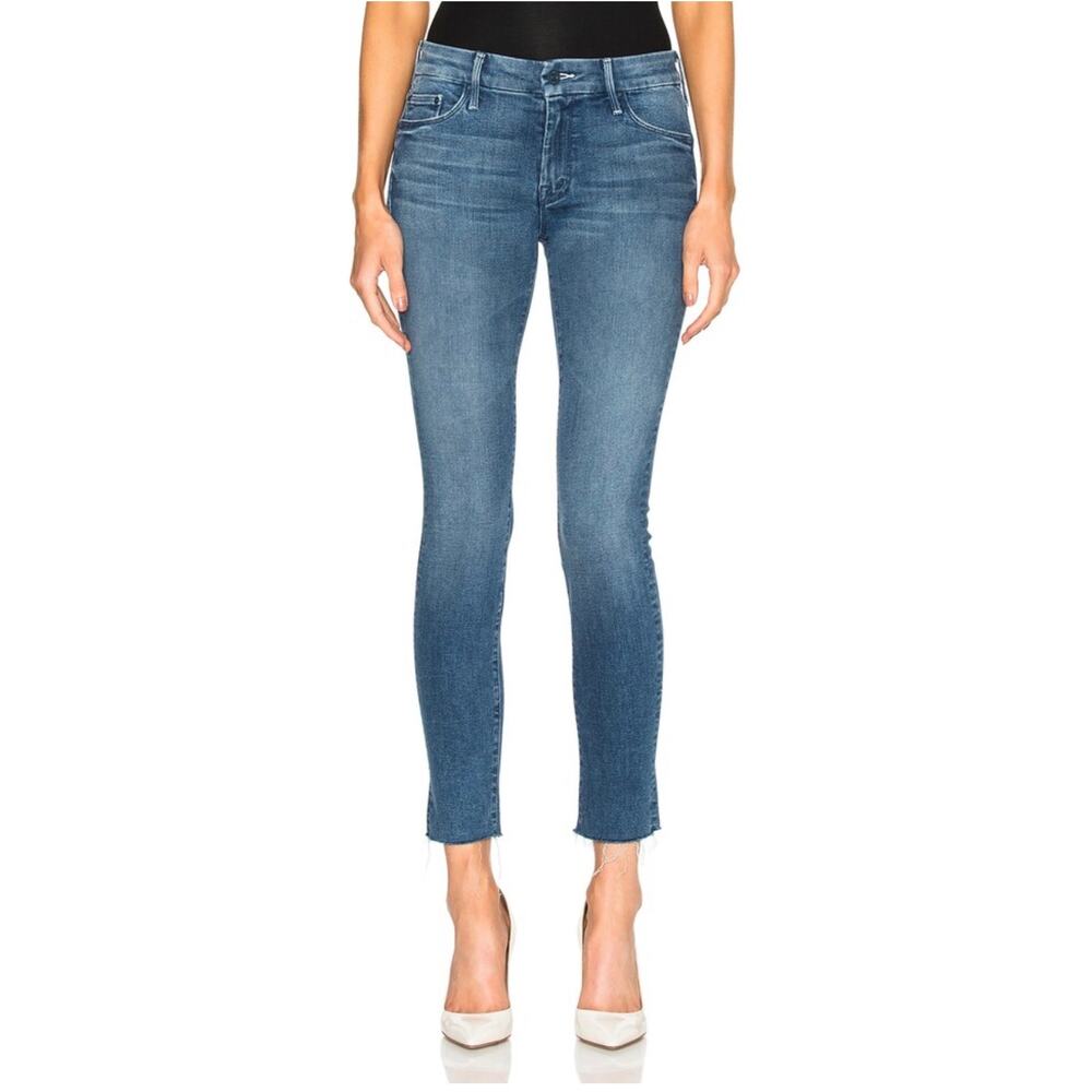 Mother Looker Ankle Fray Sz 29 Stretchy Denim Jeans Quiet Luxury Comfy Mid Rise